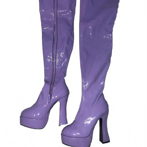 size 5 Sold out lavender sugar thrillz boots shoes thigh high dolls kill - Picture 1 of 5